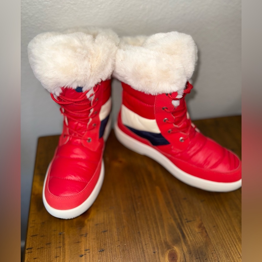 Sperry Plushwave Red Faux Fur Snow Boots Coastal Preppy Wintercore-Sz 10‎ - Picture 6 of 9